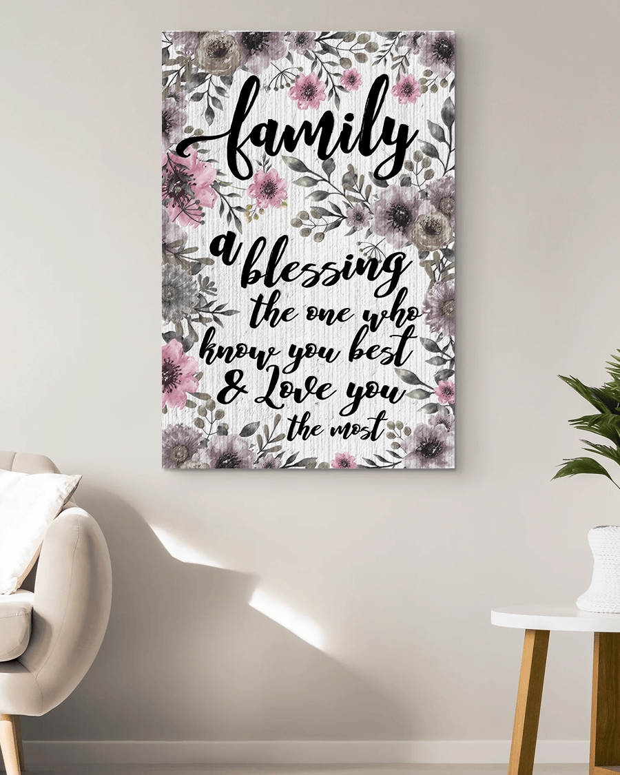 Family A Blessing The Ones Who Love You The Most Canvas Wall Art – Family Home Decor