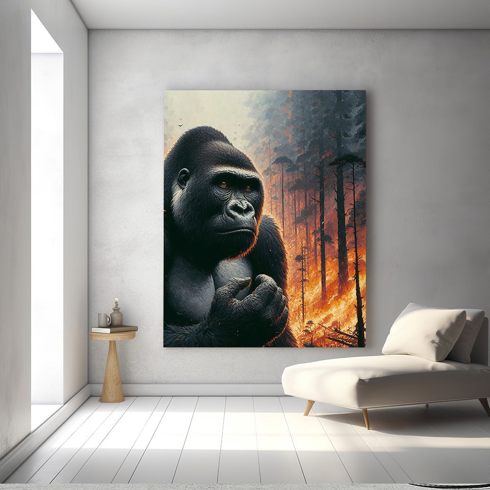 Gorillas In The Forest Canvas Wall Art – Animal Wall Decor