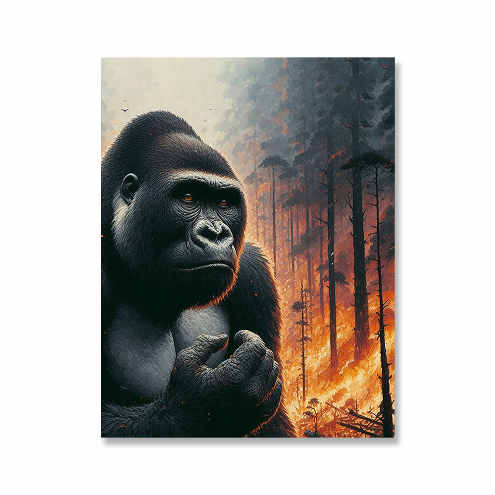 Gorillas In The Forest Canvas Wall Art – Animal Wall Decor