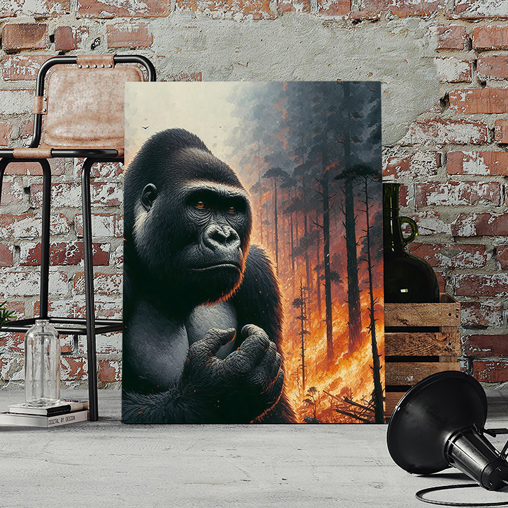 Gorillas In The Forest Canvas Wall Art – Animal Wall Decor