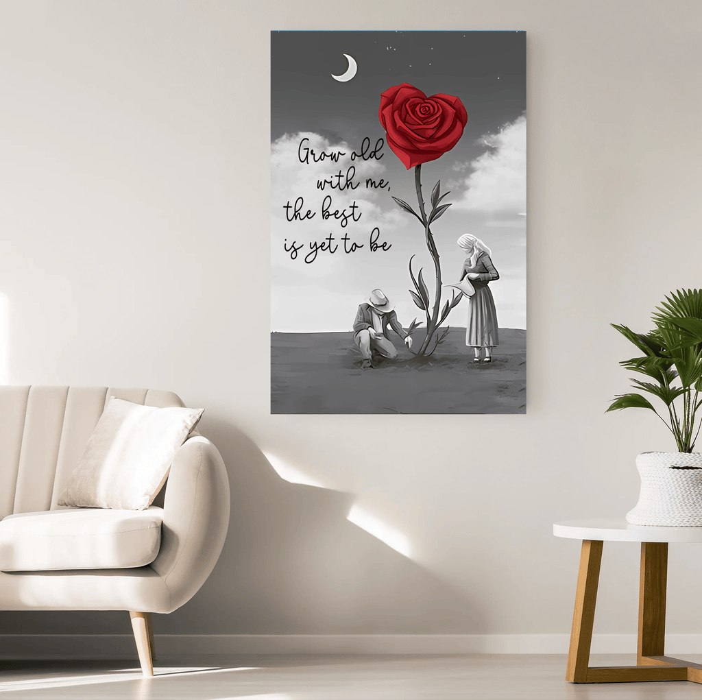 Grow Old With Me Canvas Wall Art – Couple Gift
