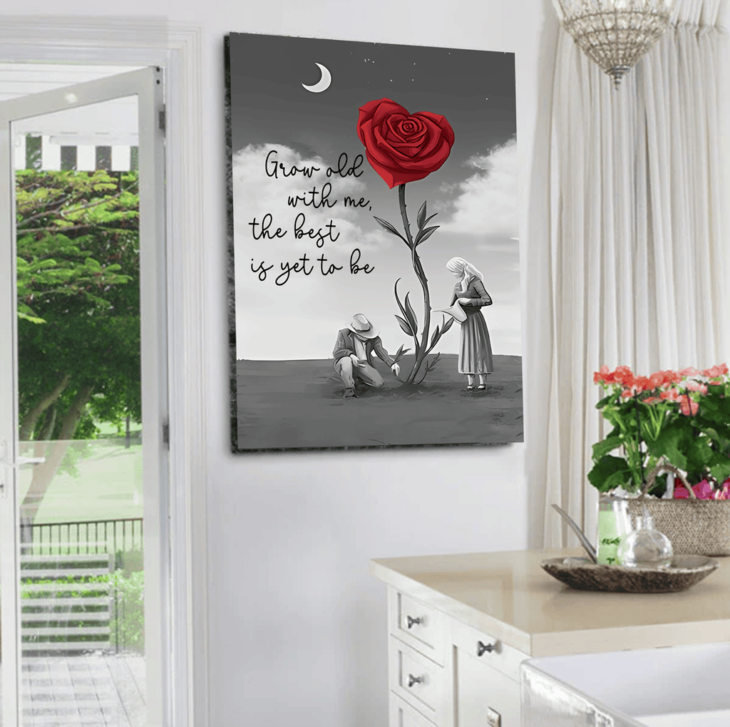 Grow Old With Me Canvas Wall Art – Couple Gift