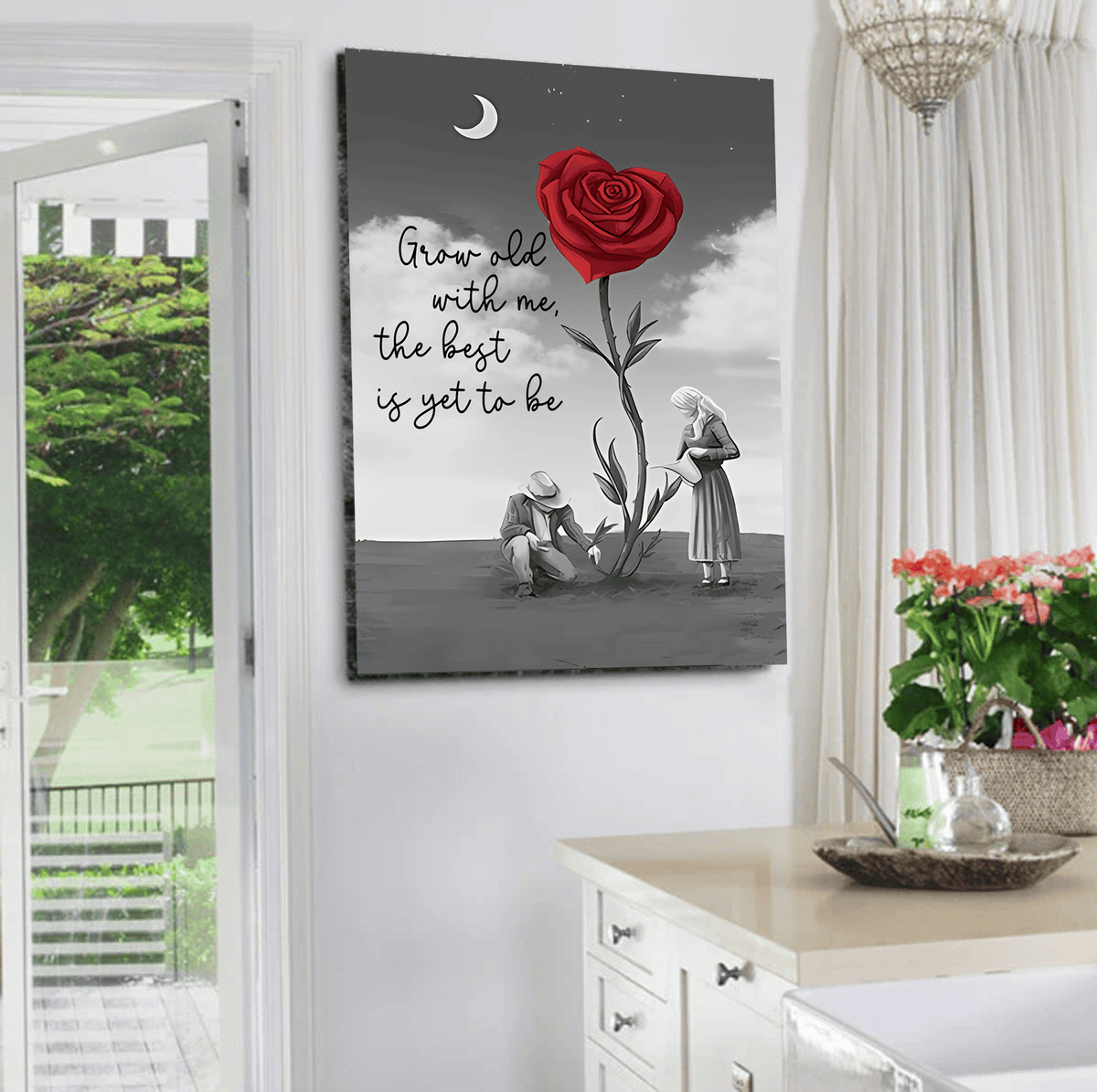 Grow Old With Me Canvas Wall Art – Couple Gift