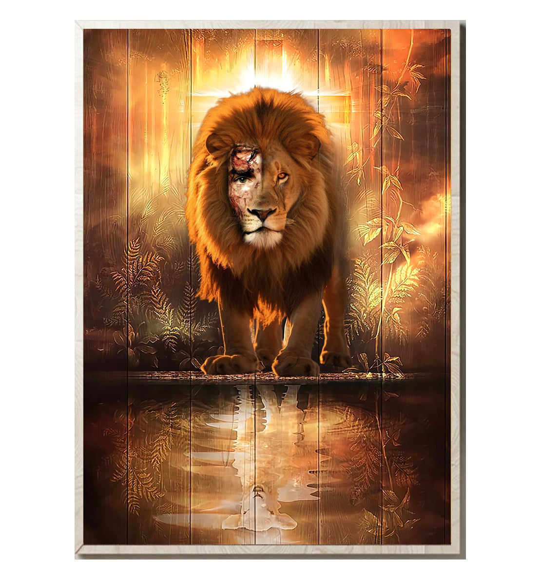Jesus Lion Sheep Canvas Wall Art – Christian Wall Decor