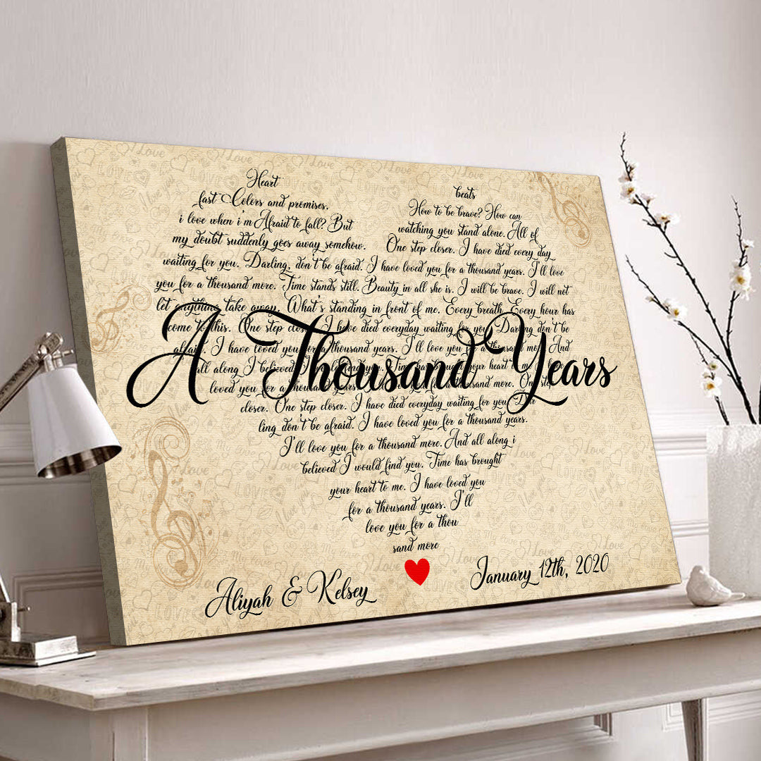 Personalized A Thousand Years Love Song Canvas Wall Art – Couple Gift