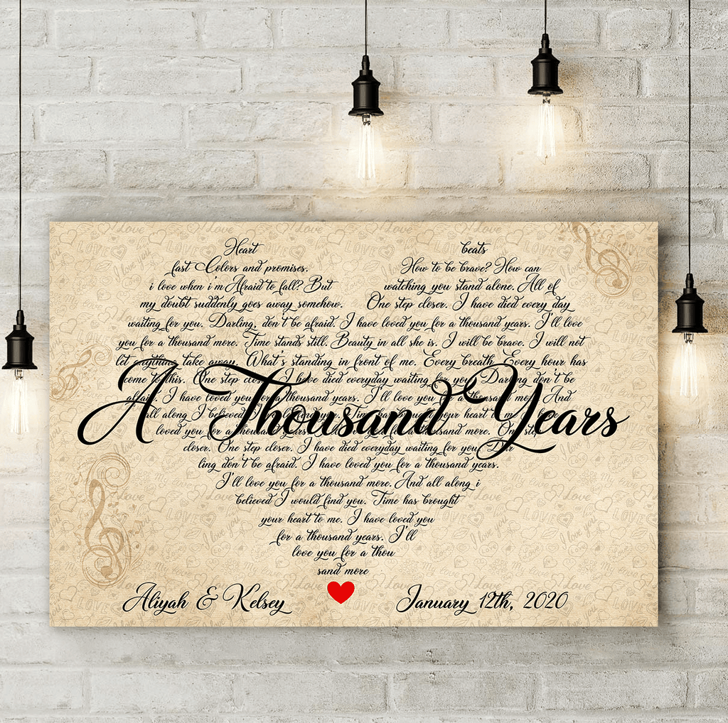 Personalized A Thousand Years Love Song Canvas Wall Art – Couple Gift