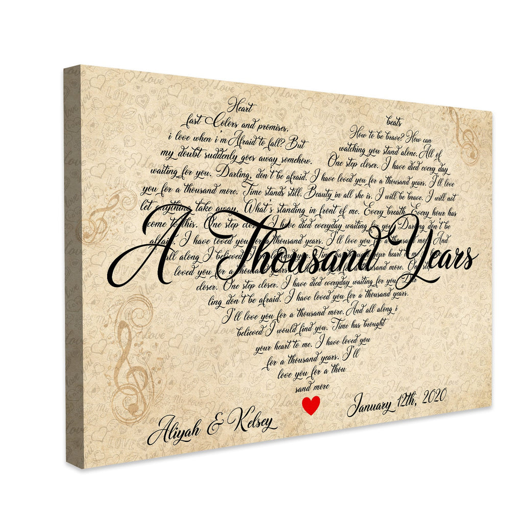 Personalized A Thousand Years Love Song Canvas Wall Art – Couple Gift