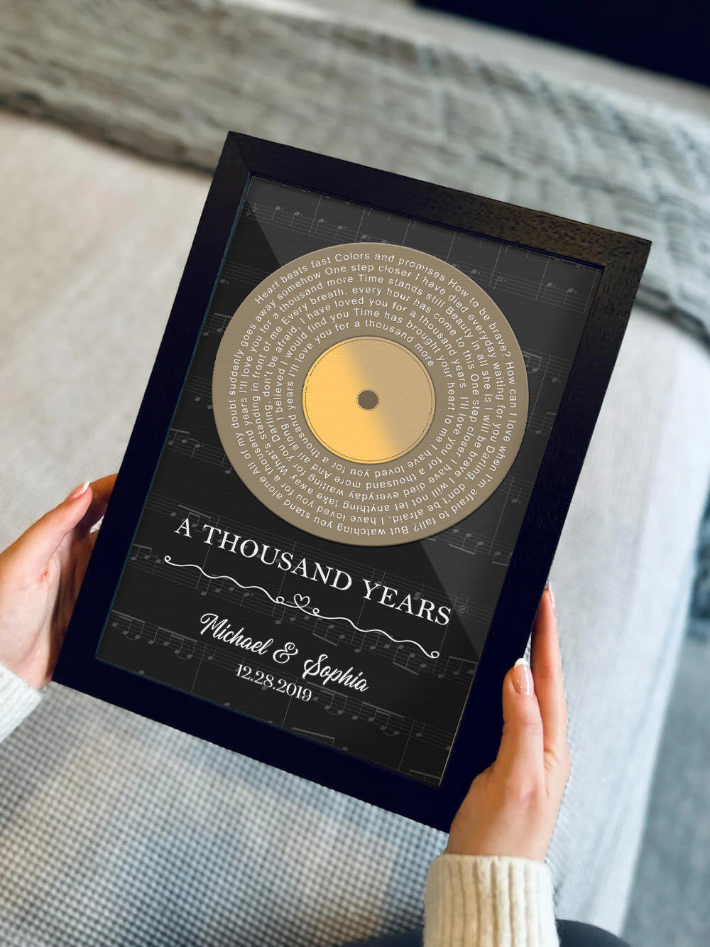 Personalized A Thousand Years Love Song Vinyl Record Canvas Wall Art – Couple Gift