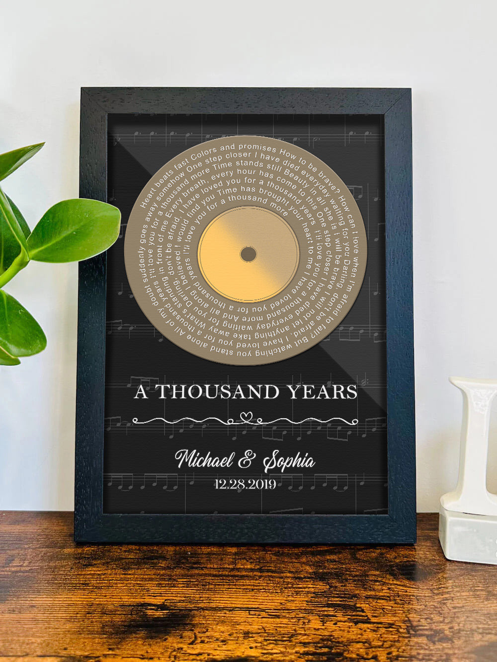 Personalized A Thousand Years Love Song Vinyl Record Canvas Wall Art – Couple Gift