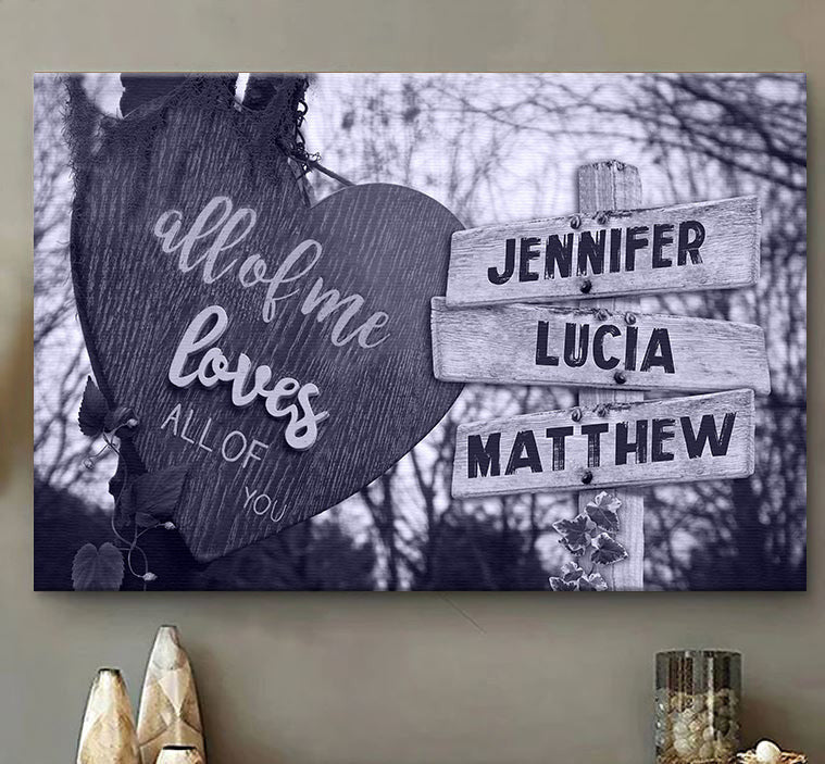 Personalized All Of Me Loves All Of You Canvas Wall Art – Couple Gift