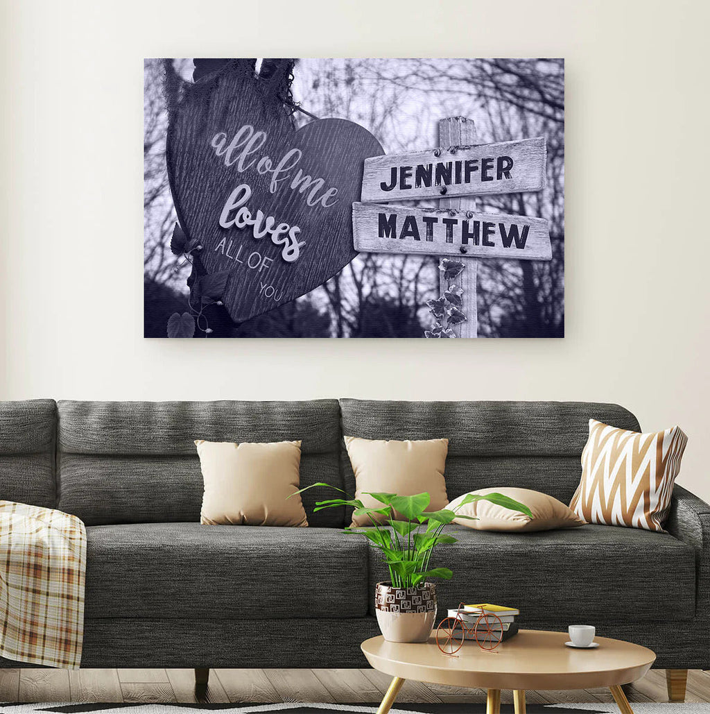 Personalized All Of Me Loves All Of You Canvas Wall Art – Couple Gift