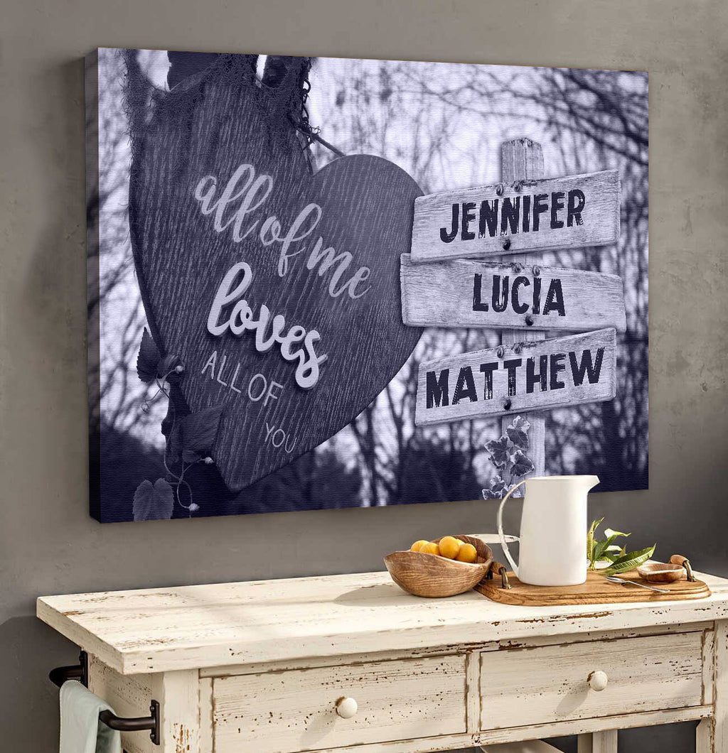 Personalized All Of Me Loves All Of You Canvas Wall Art – Couple Gift