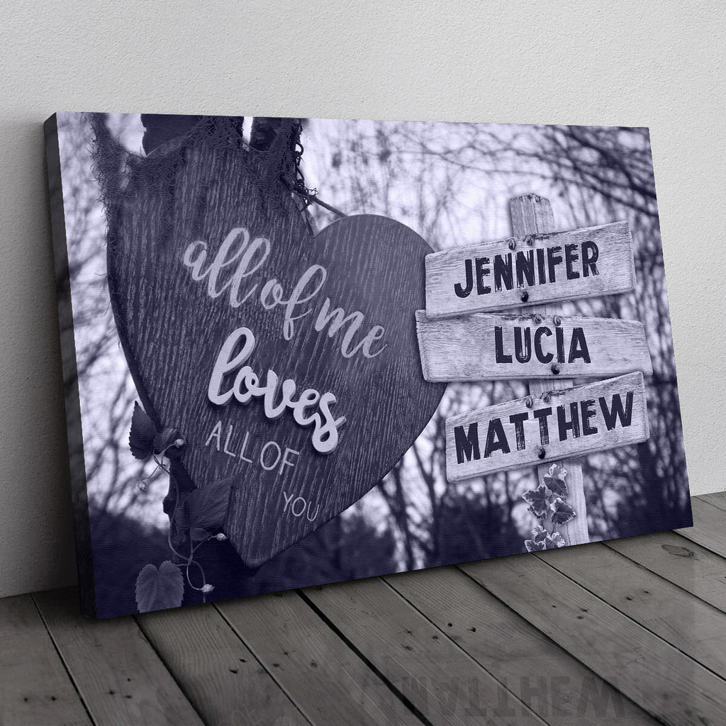 Personalized All Of Me Loves All Of You Canvas Wall Art – Couple Gift