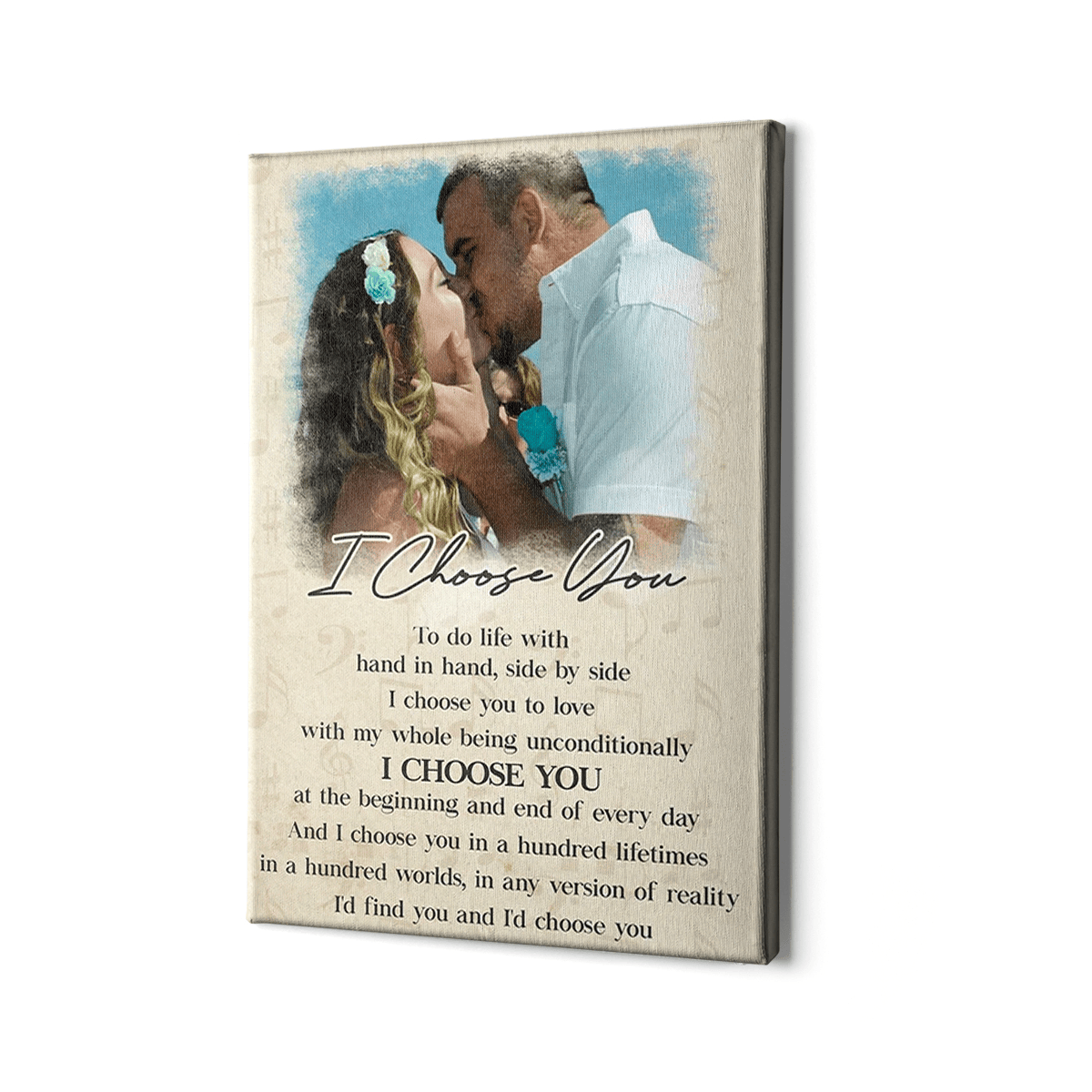 Personalized Anniversary Canvas Wall Art – I Choose You, Couple Gift