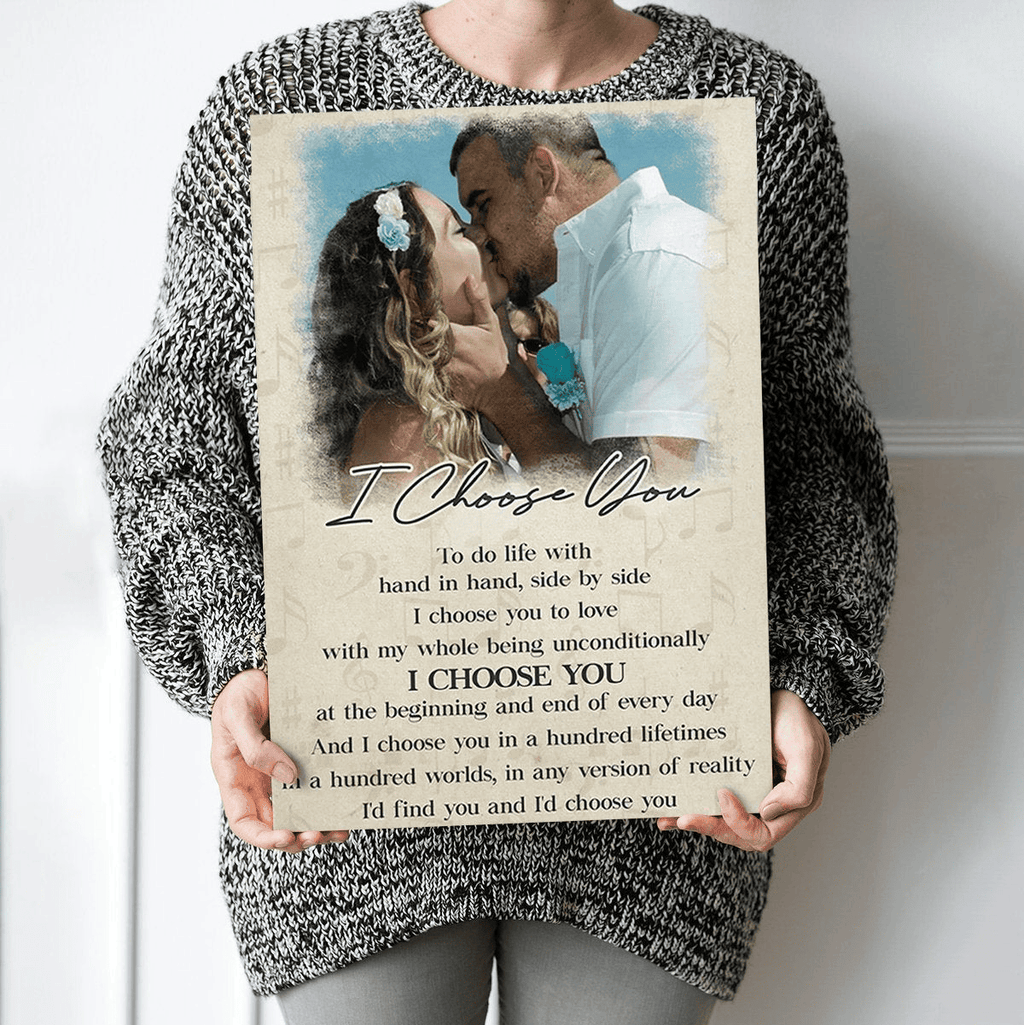 Personalized Anniversary Canvas Wall Art – I Choose You, Couple Gift