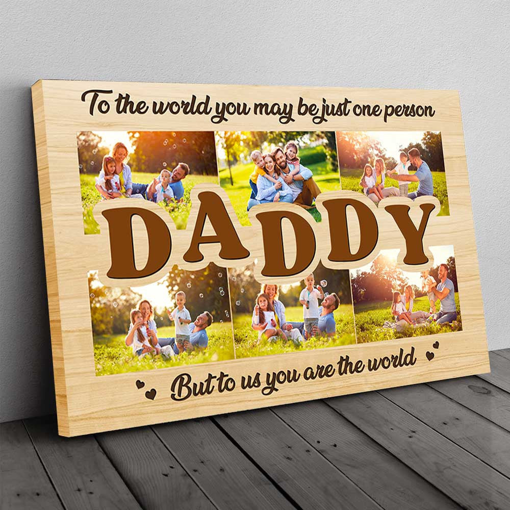 Personalized But To Me You're The World Canvas Wall Art – Gift for Dad
