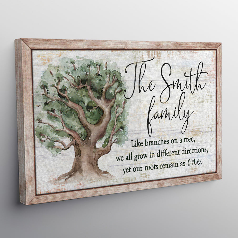 Personalized Family Roots Remain As One Canvas Wall Art – Family Home Decor
