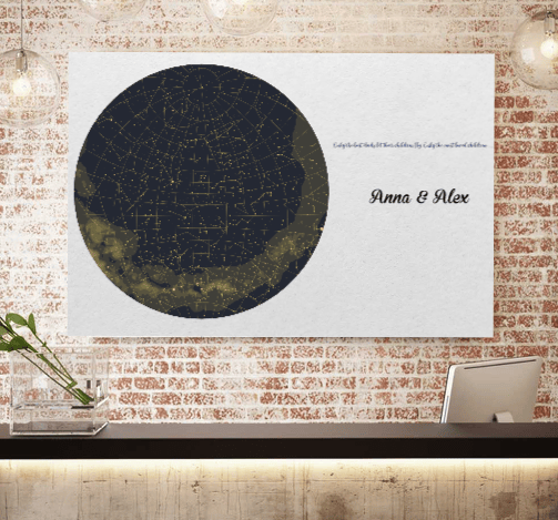 Personalized Father's Day Star Map Canvas Wall Art – Gift for Dad