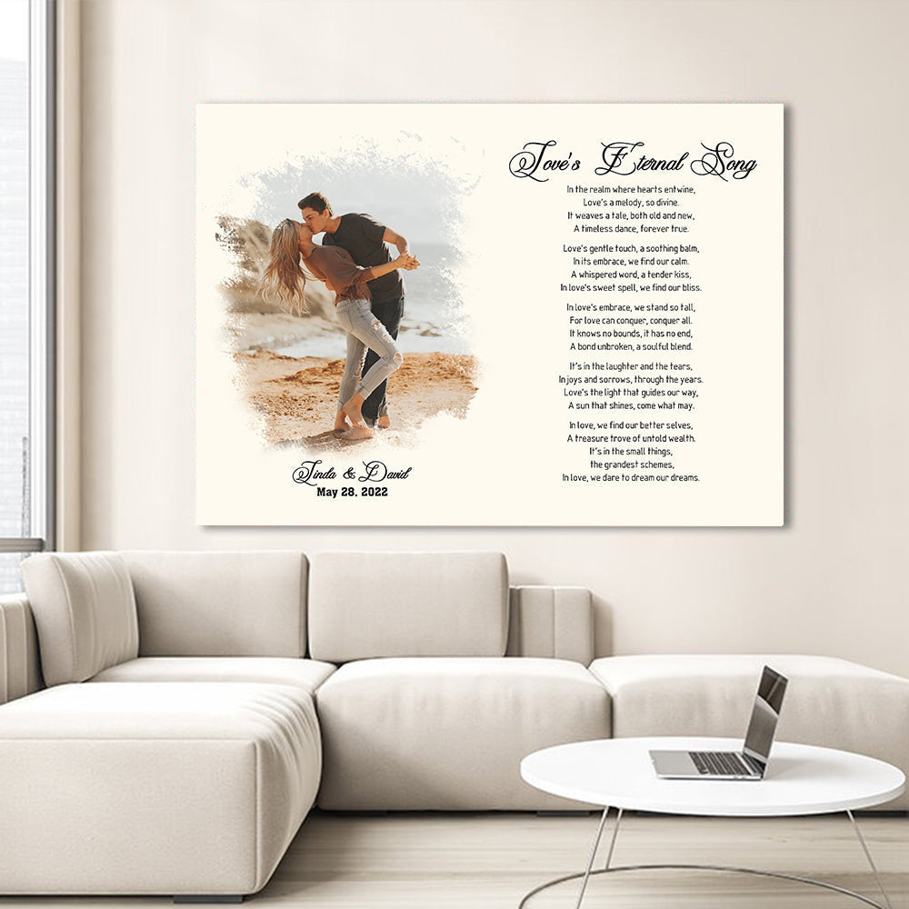 Personalized Love Eternal Song Canvas Wall Art – Couple Gift