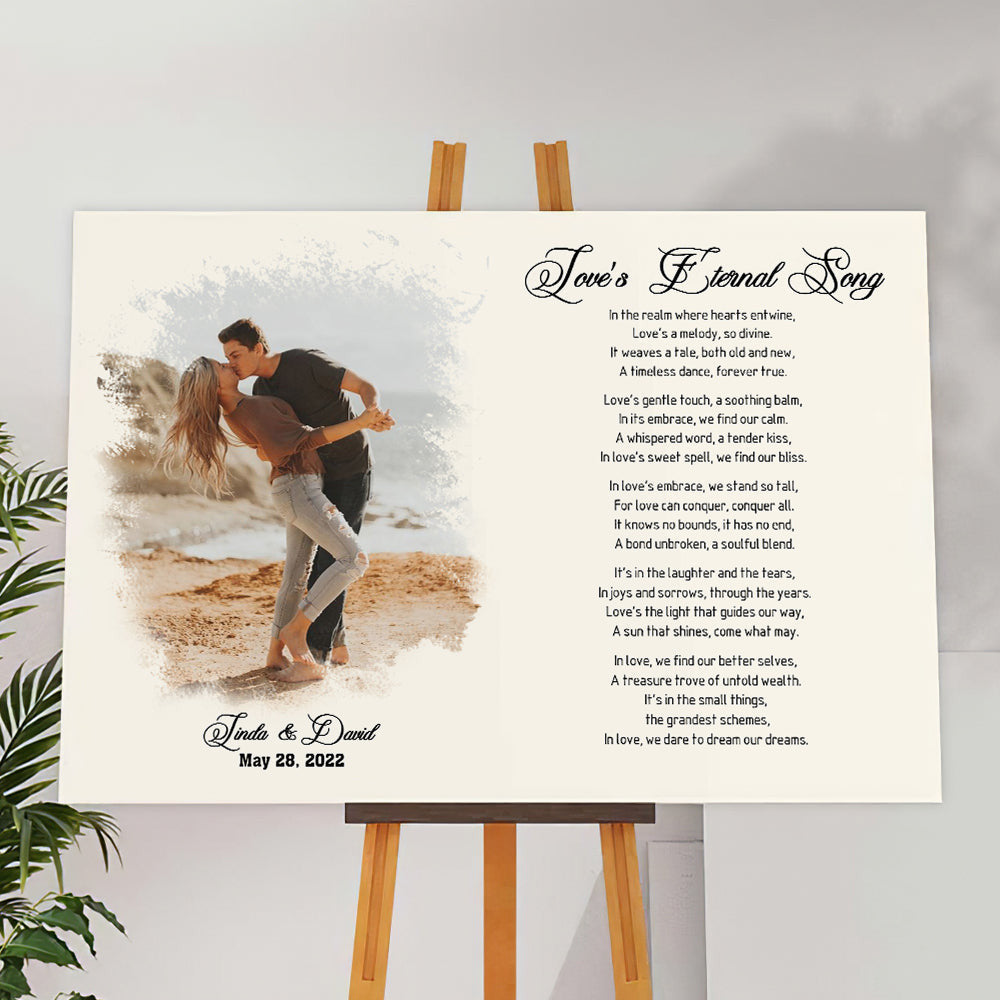 Personalized Love Eternal Song Canvas Wall Art – Couple Gift
