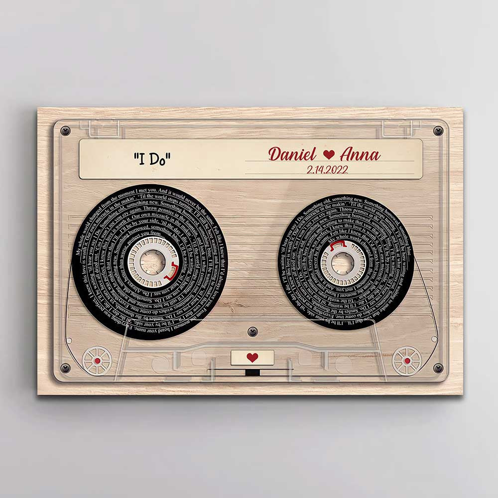 Personalized Love Song Canvas Wall Art – Couple Gift