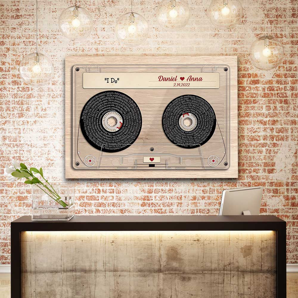 Personalized Love Song Canvas Wall Art – Couple Gift