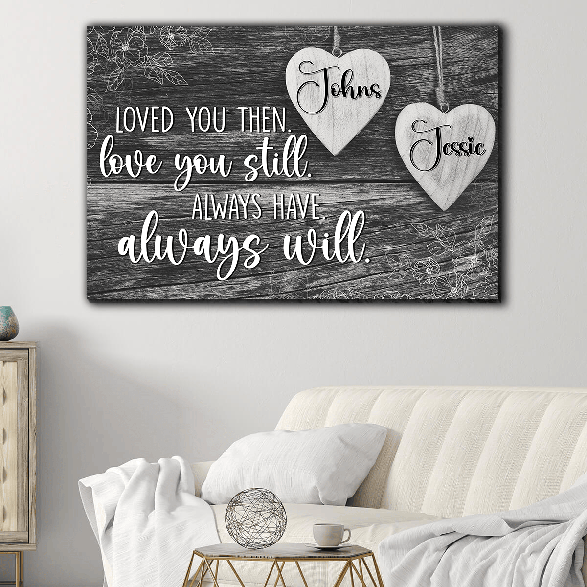 Personalized Loved You Then Love You Still Canvas Wall Art – Family Home Decor