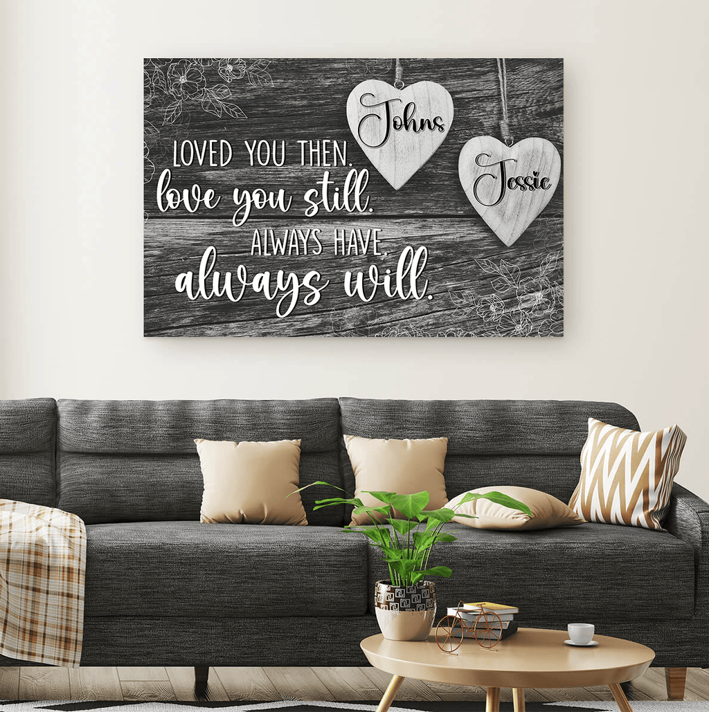 Personalized Loved You Then Love You Still Canvas Wall Art – Family Home Decor