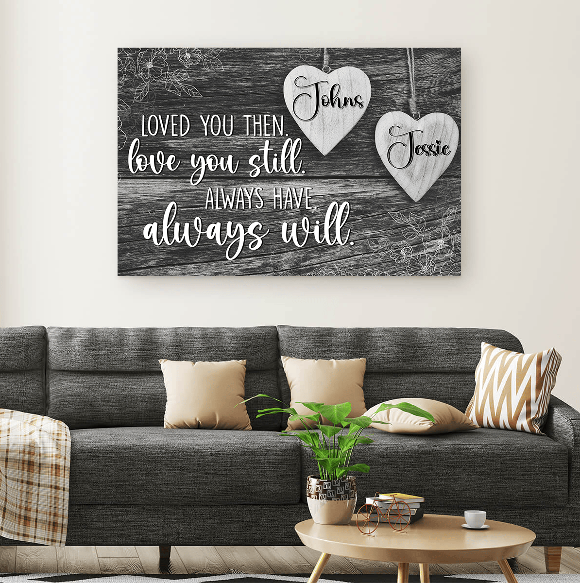 Personalized Loved You Then Love You Still Canvas Wall Art – Family Home Decor