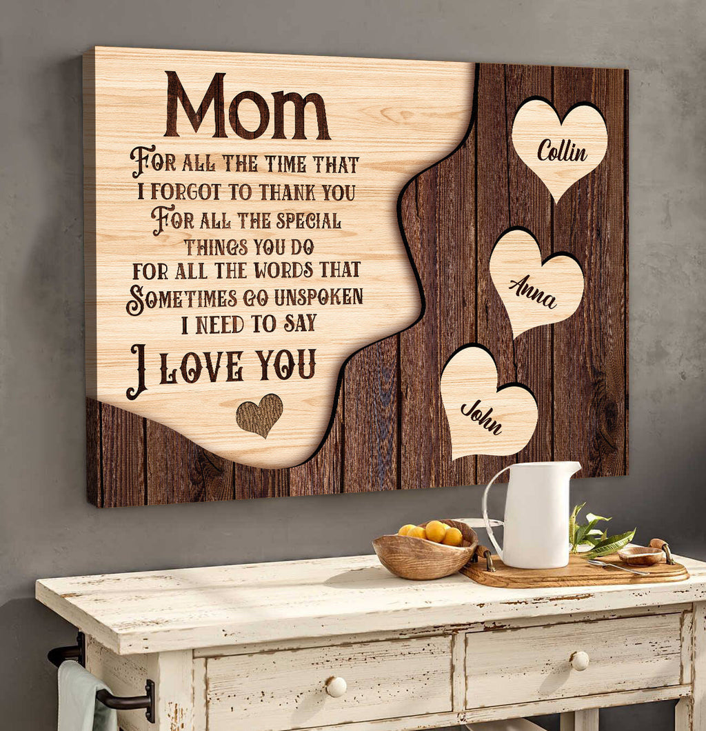 Personalized Mom I Need To Say I Love You Canvas Wall Art – Gift for Mom