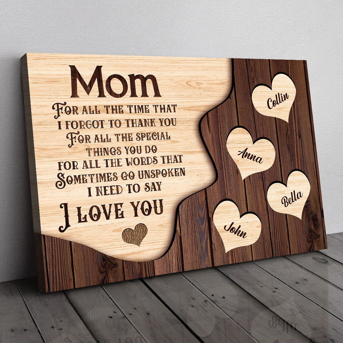 Personalized Mom I Need To Say I Love You Canvas Wall Art – Gift for Mom