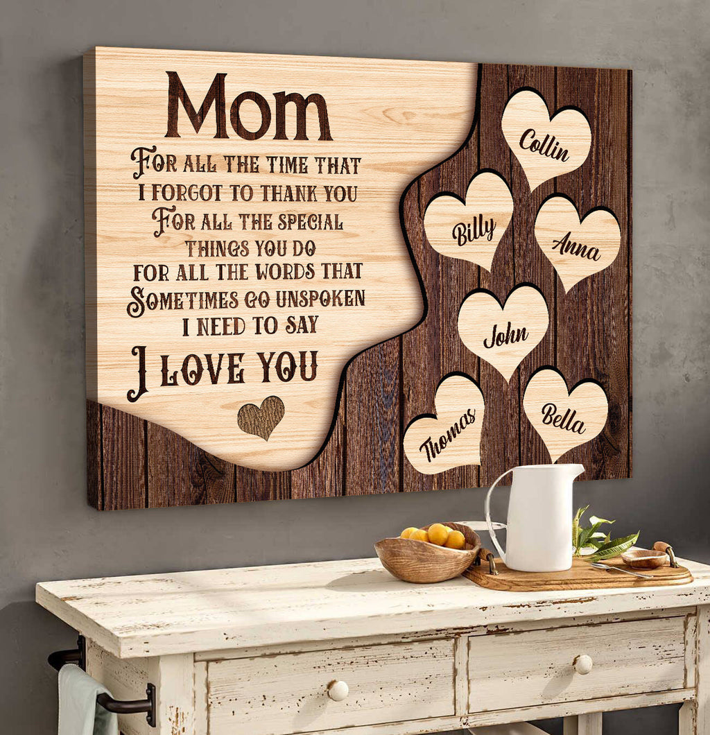 Personalized Mom I Need To Say I Love You Canvas Wall Art – Gift for Mom