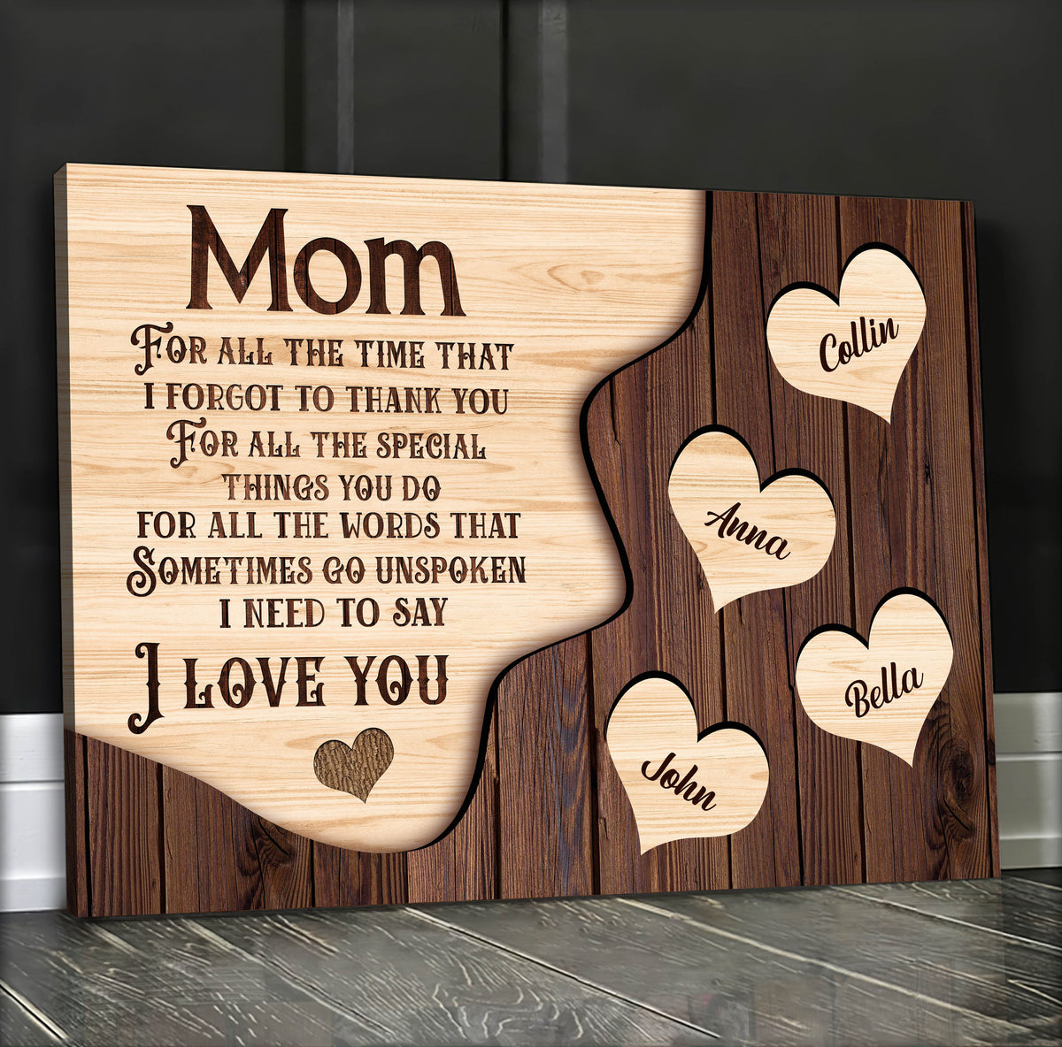 Personalized Mom I Need To Say I Love You Canvas Wall Art – Gift for Mom