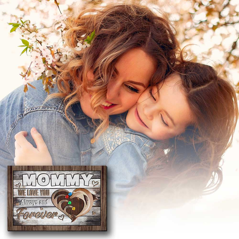 Personalized Mommy We Love You Forever Canvas Wall Art – Gift for Mom