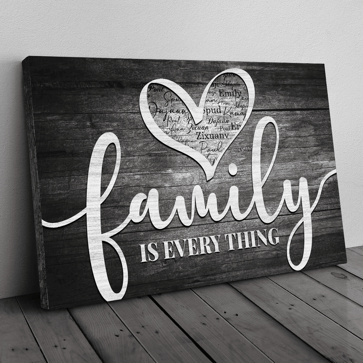 Personalized Names Family Is Everything Canvas Wall Art – Family Home Decor