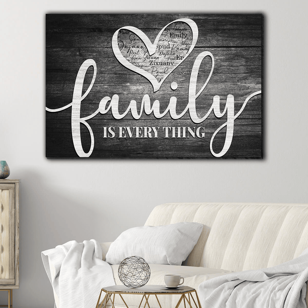 Personalized Names Family Is Everything Canvas Wall Art – Family Home Decor