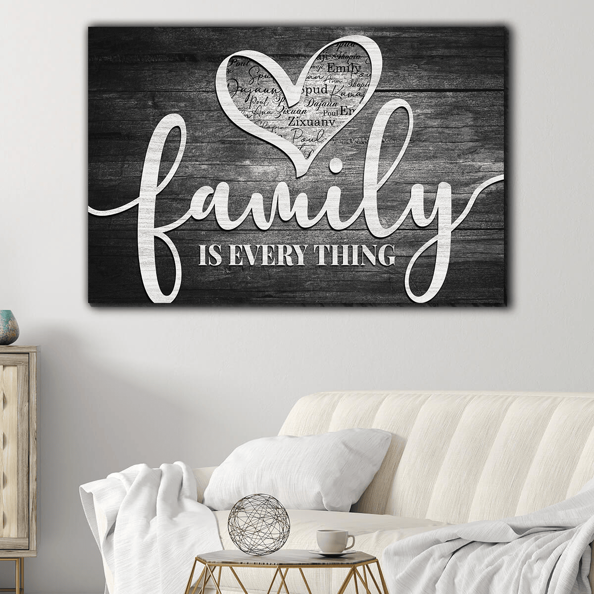 Personalized Names Family Is Everything Canvas Wall Art – Family Home Decor