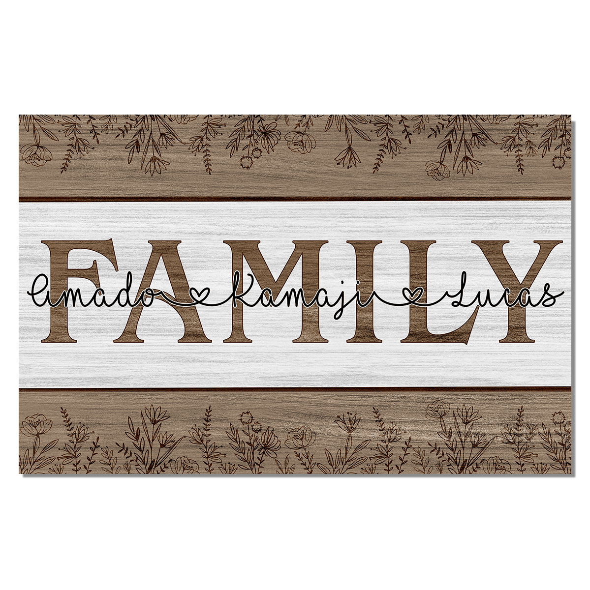 Personalized Names Family Joined By Love Canvas Wall Art – Family Home Decor
