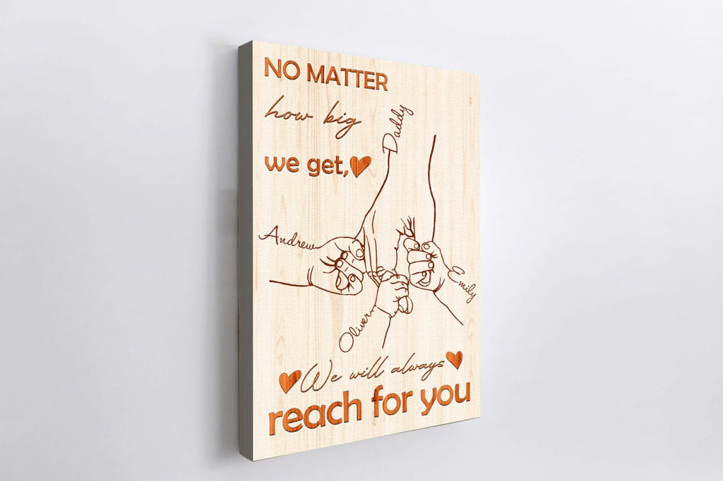 Personalized No Matter How Big We Got Family Canvas Wall Art – Family Home Decor