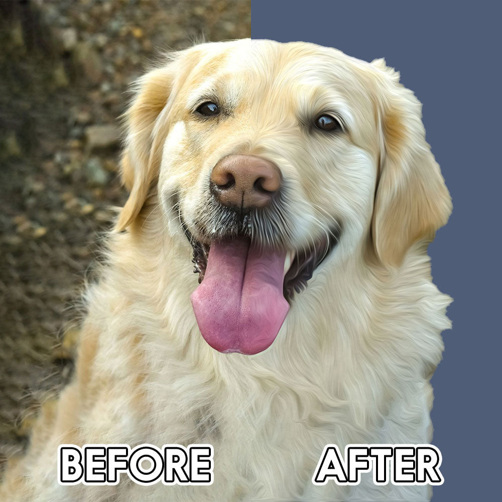 Personalized Pet Portrait Oil Painting Effect Canvas Wall Art – Pet Lover Gift