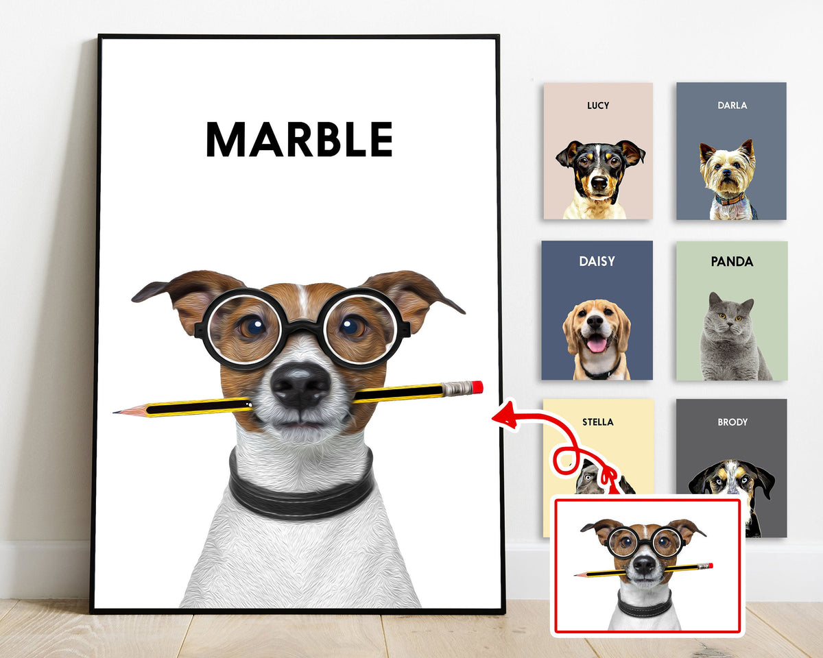 Personalized Pet Portrait Oil Painting Effect Canvas Wall Art – Pet Lover Gift
