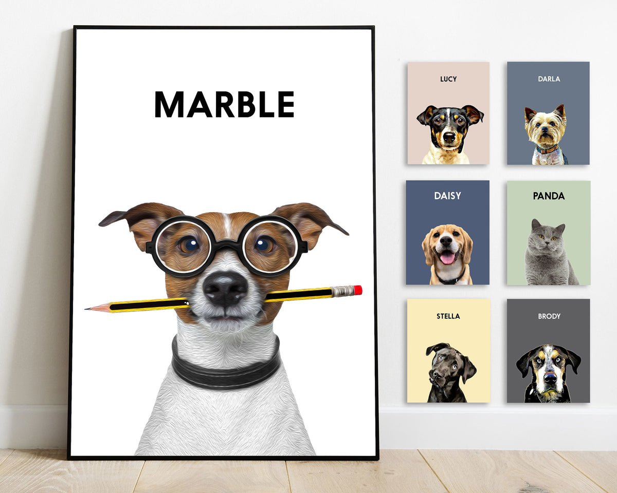 Personalized Pet Portrait Oil Painting Effect Canvas Wall Art – Pet Lover Gift