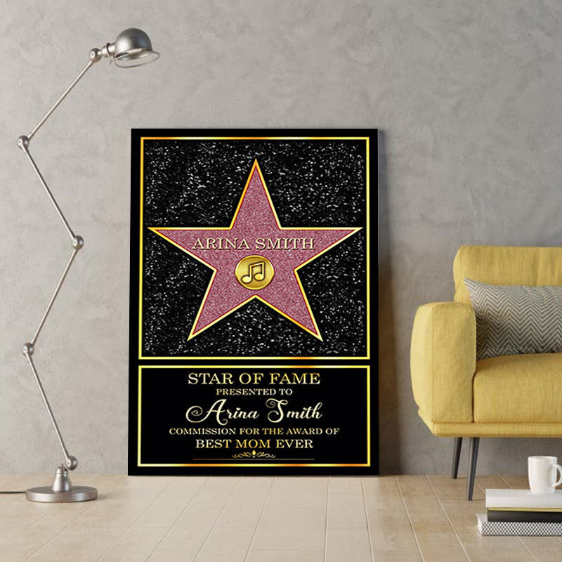 Personalized Star Of Fame Family Gift Canvas Wall Art – Family Home Decor