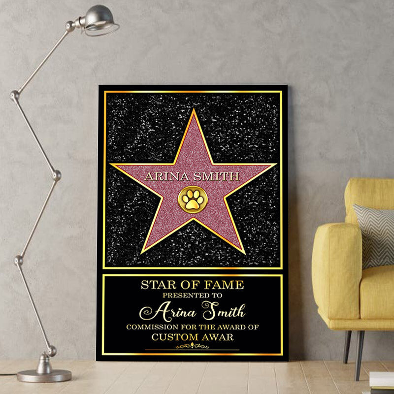 Personalized Star Of Fame Family Gift Canvas Wall Art – Family Home Decor