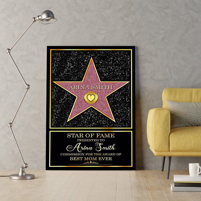 Personalized Star Of Fame Family Gift Canvas Wall Art – Family Home Decor