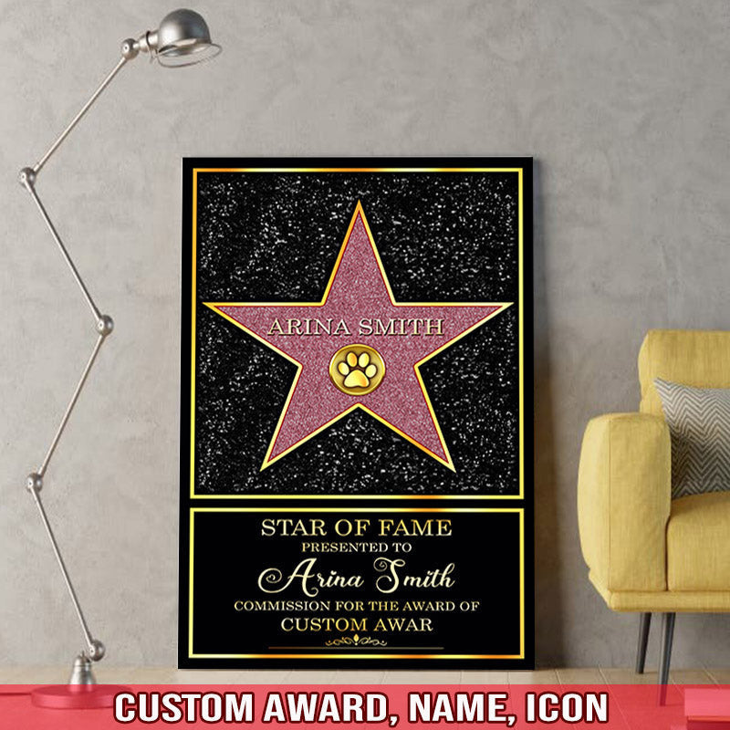 Personalized Star Of Fame Family Gift Canvas Wall Art – Family Home Decor