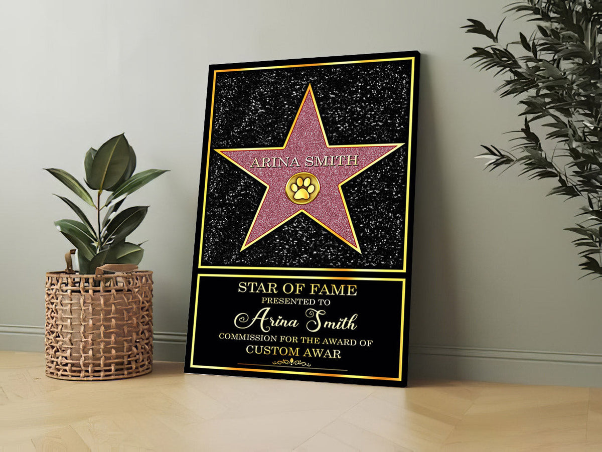 Personalized Star Of Fame Family Gift Canvas Wall Art – Family Home Decor