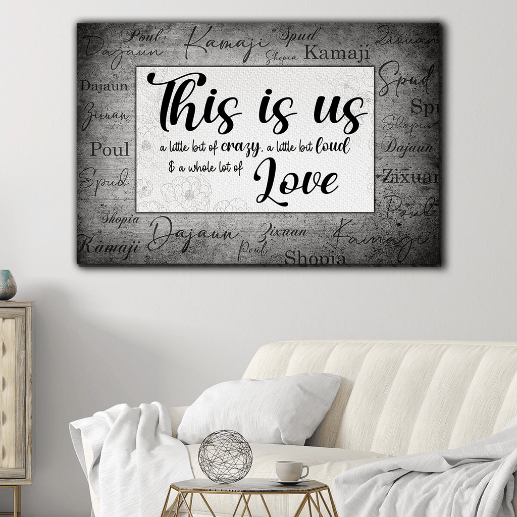 Personalized This Is Us A Whole Of Love Canvas Wall Art – Family Home Decor