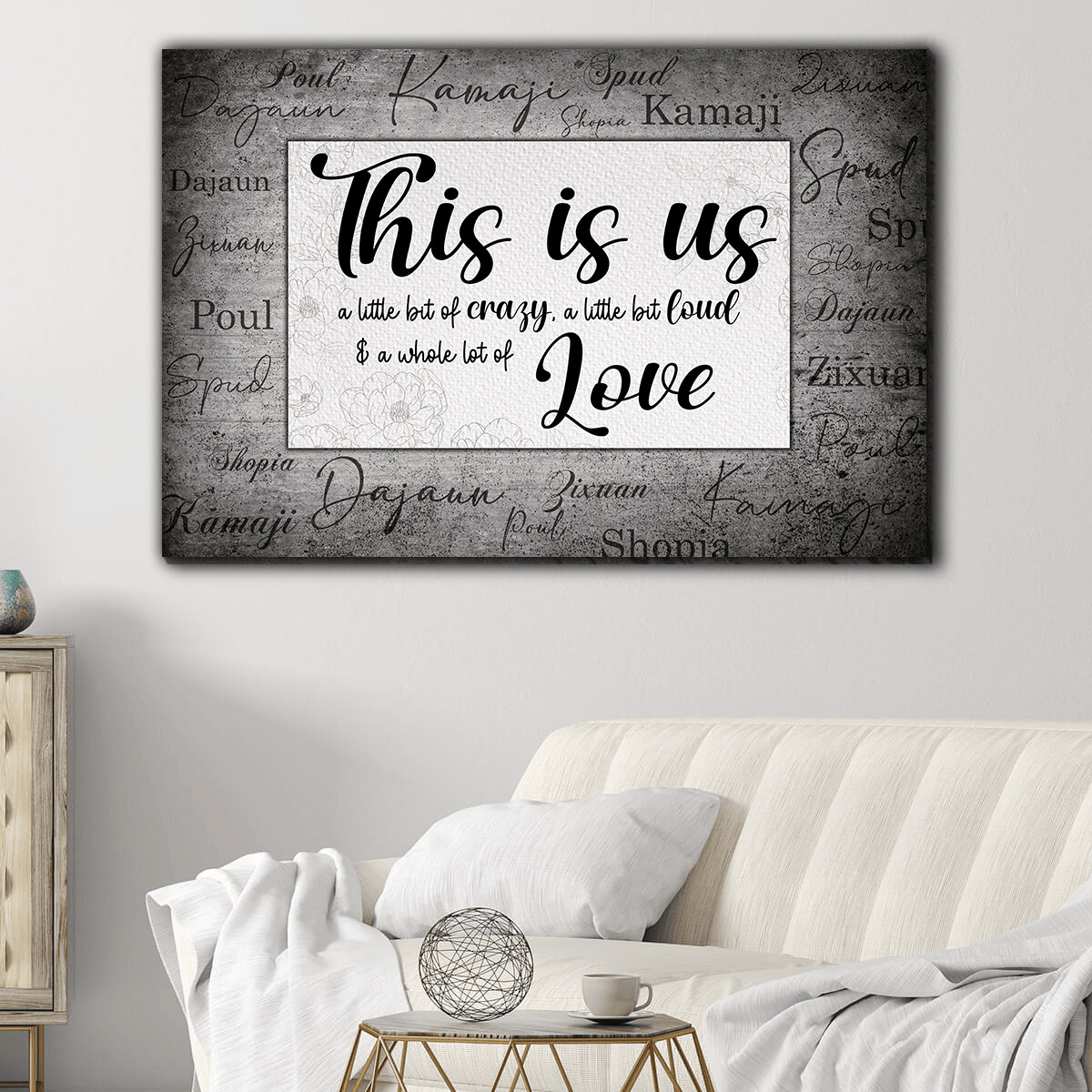 Personalized This Is Us A Whole Of Love Canvas Wall Art – Family Home Decor