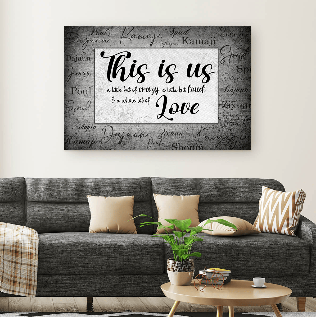 Personalized This Is Us A Whole Of Love Canvas Wall Art – Family Home Decor